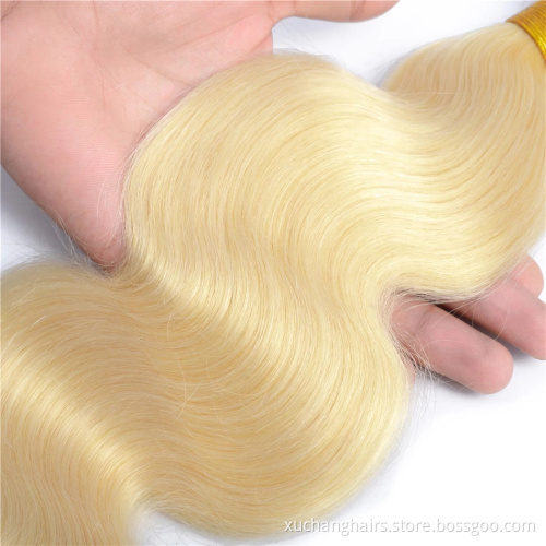 613 Blonde Virgin Human Hair,613 Cuticle Aligned Hair Bundles With Frontal,Blonde Virgin Human Hair 613 Bundles With Closure